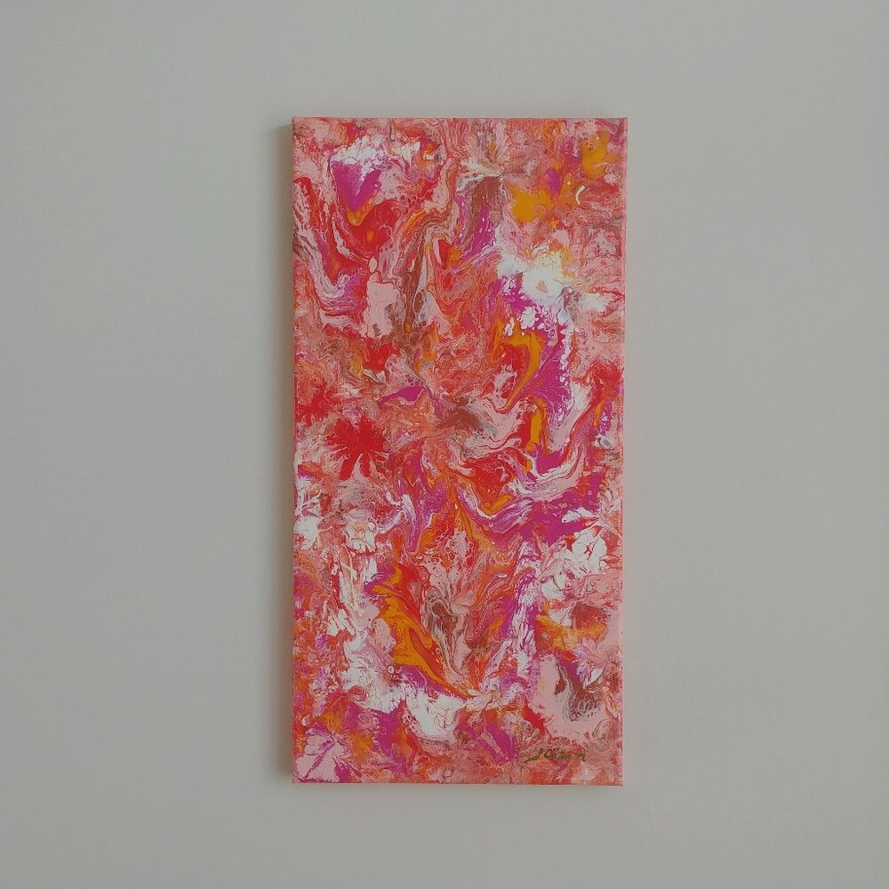 "Hawaiian Punch" 10x20 by Scipiti abstract pink artwork wall art